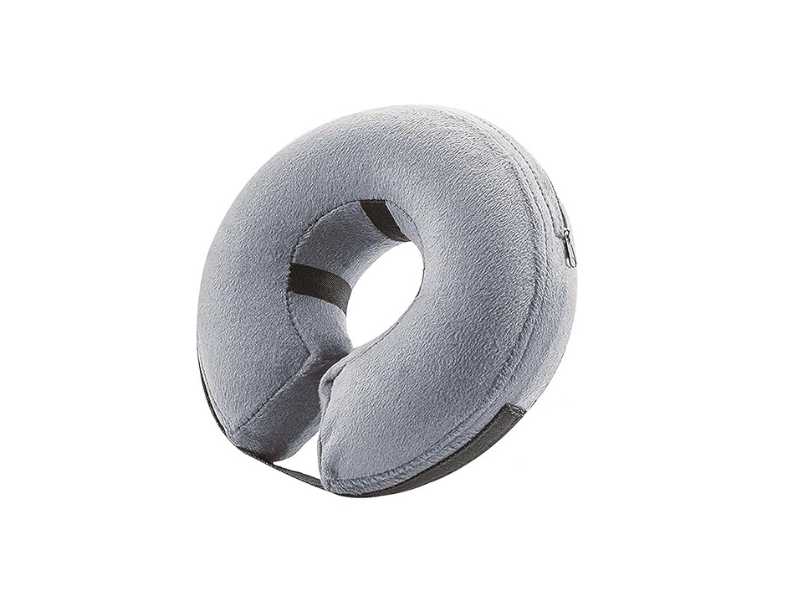 Grey inflatable collar for pomeranian