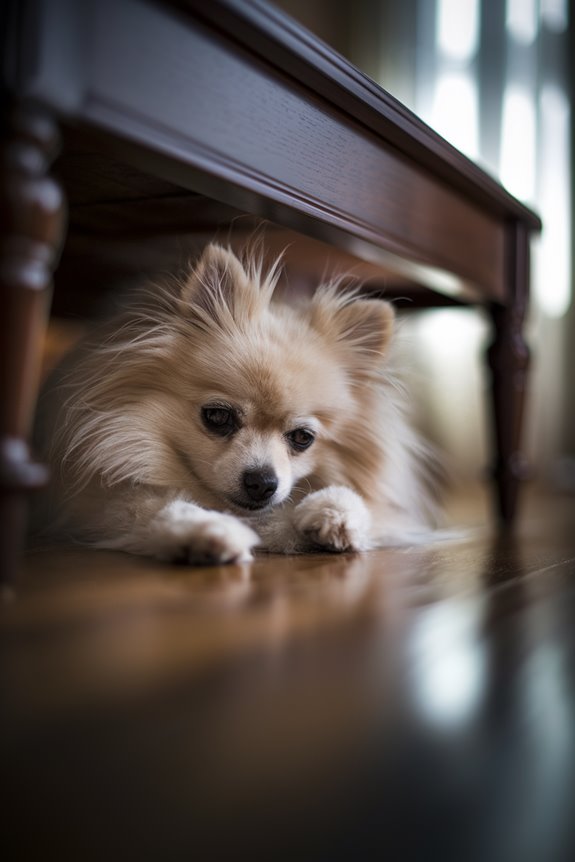 pomeranian anxious about noises