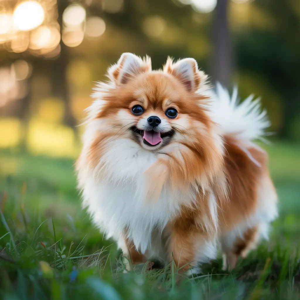 A stunning photograph depicting the appropriate time to spay or neuter a Pomeranian, captured on a sunny day without any added text or product advertisement. The image is safe and free from any warm glow effects, showcasing the natural lighting conditions.